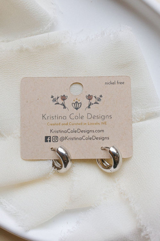 Silver Chunky Huggie Hoops