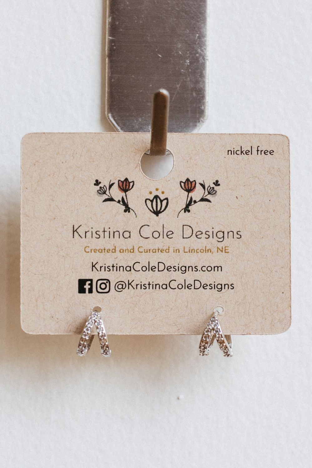 Silver/Diamond Split Huggie Hoops