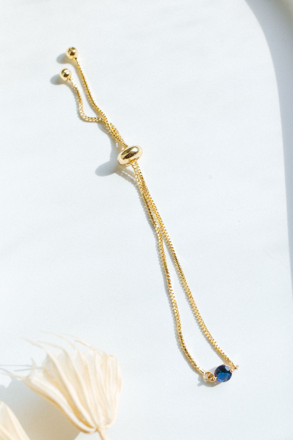 Gold/Dark Blue Stone Bracelet