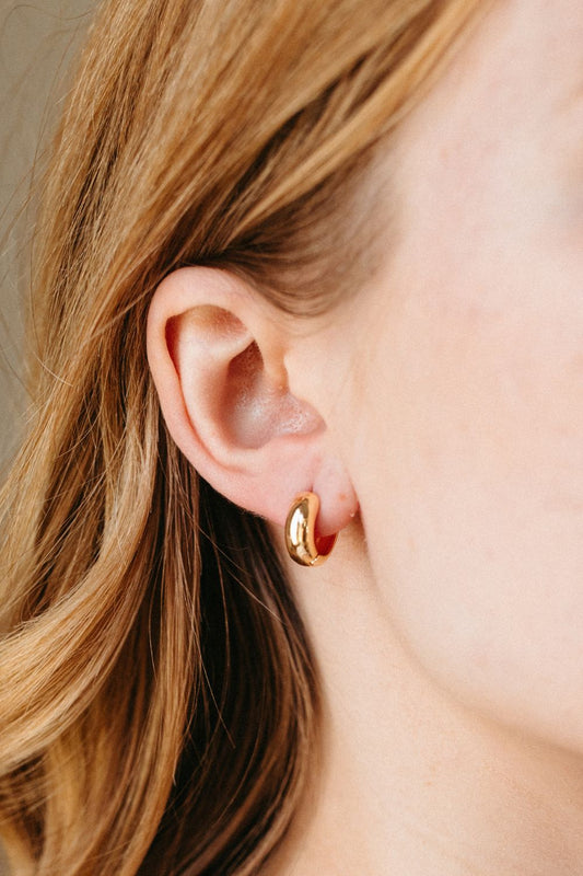 Gold Chunky Huggie Hoops