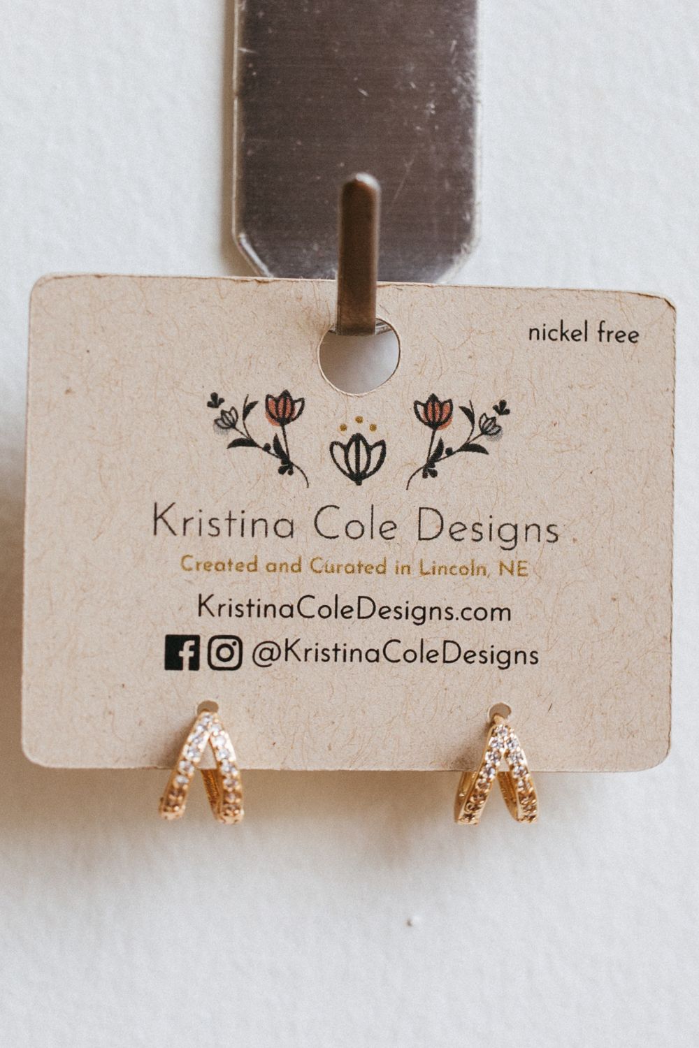Gold/Diamond Split Huggie Hoops