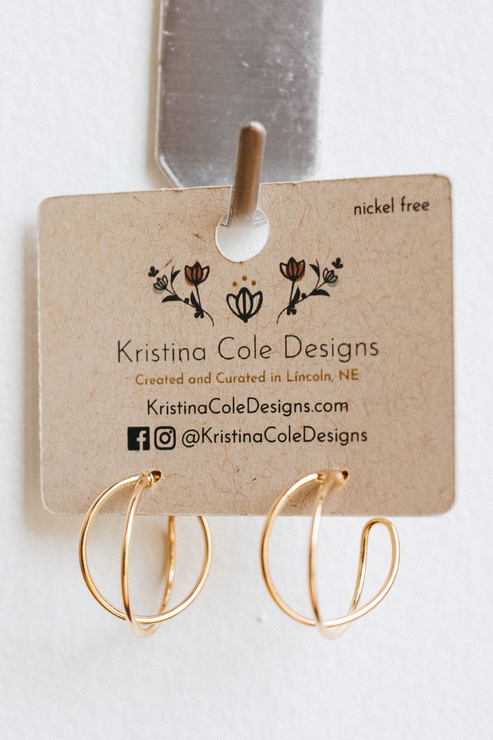 Gold Twisted Line Hoops