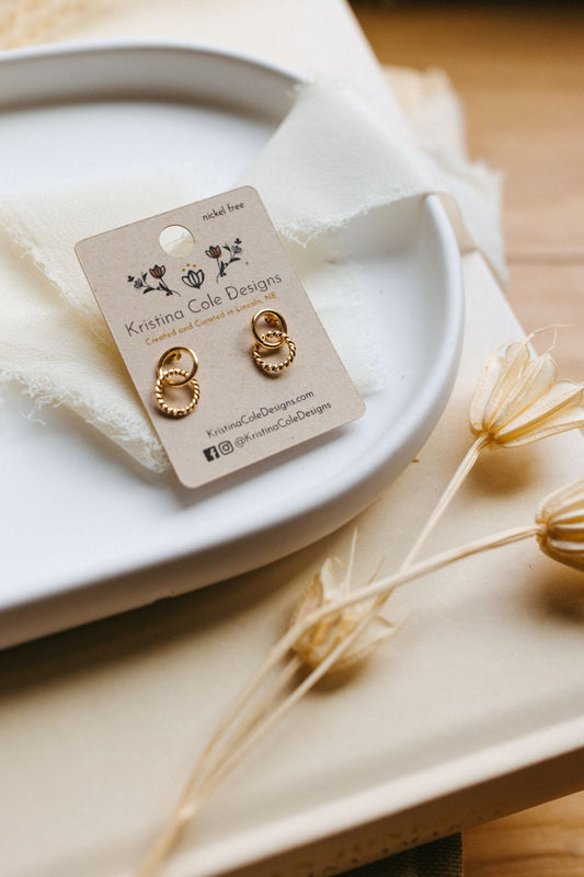 Gold Double Circle Dangles