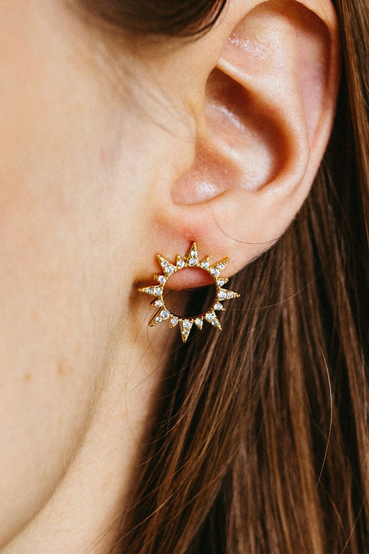 Gold/Diamond Sun Studs