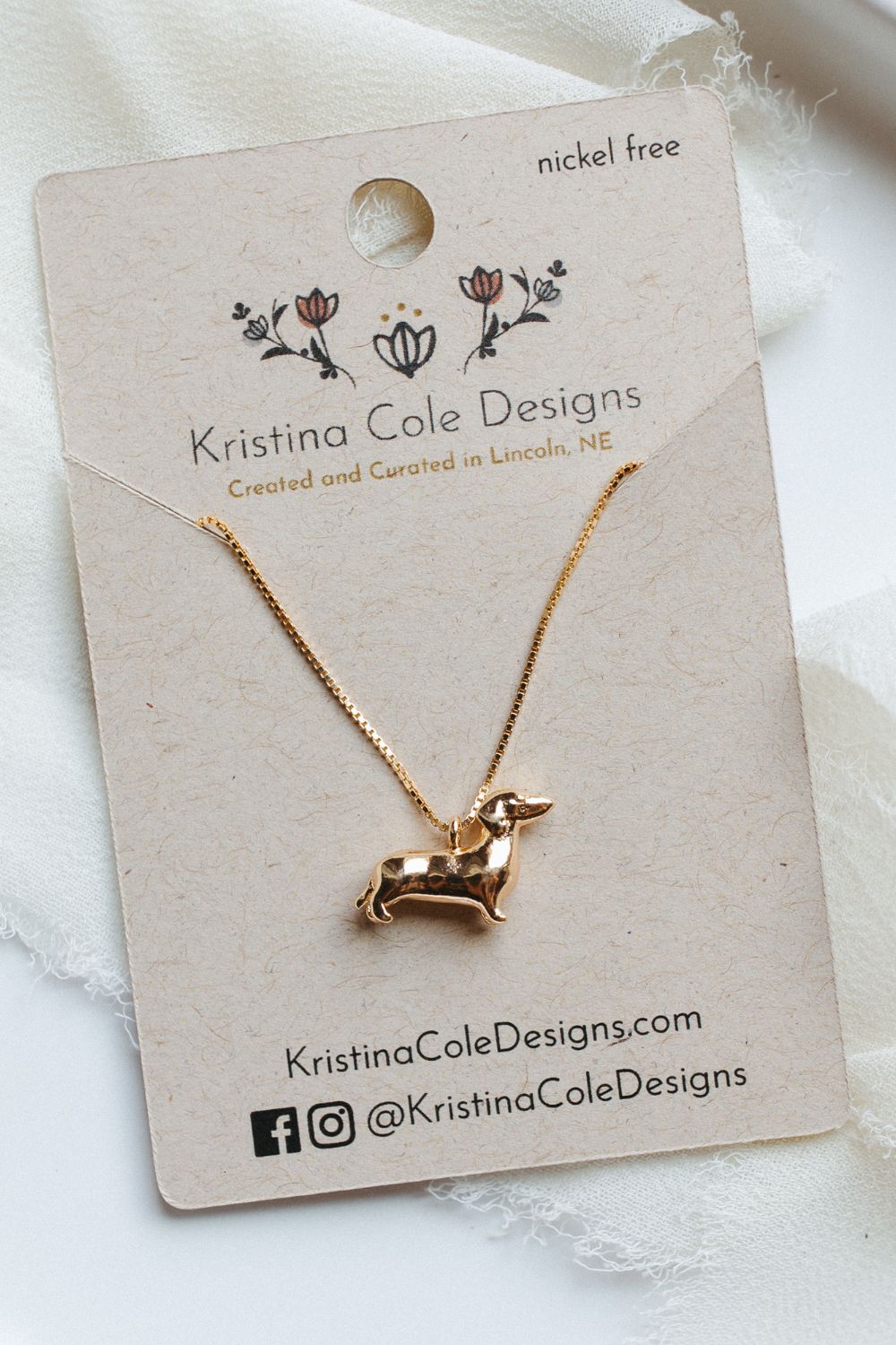 Cute Necklace With Girl & Golden Dog Pendant - 40cm Chain, 10% Discount!