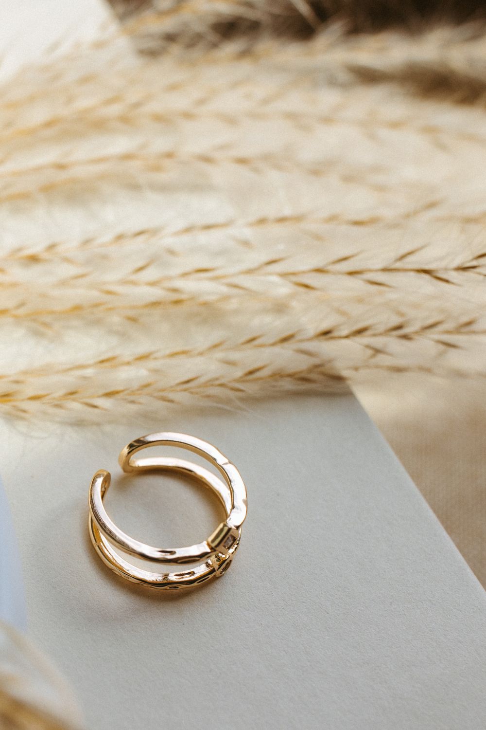 Gold/Jewel Double Stack Ring