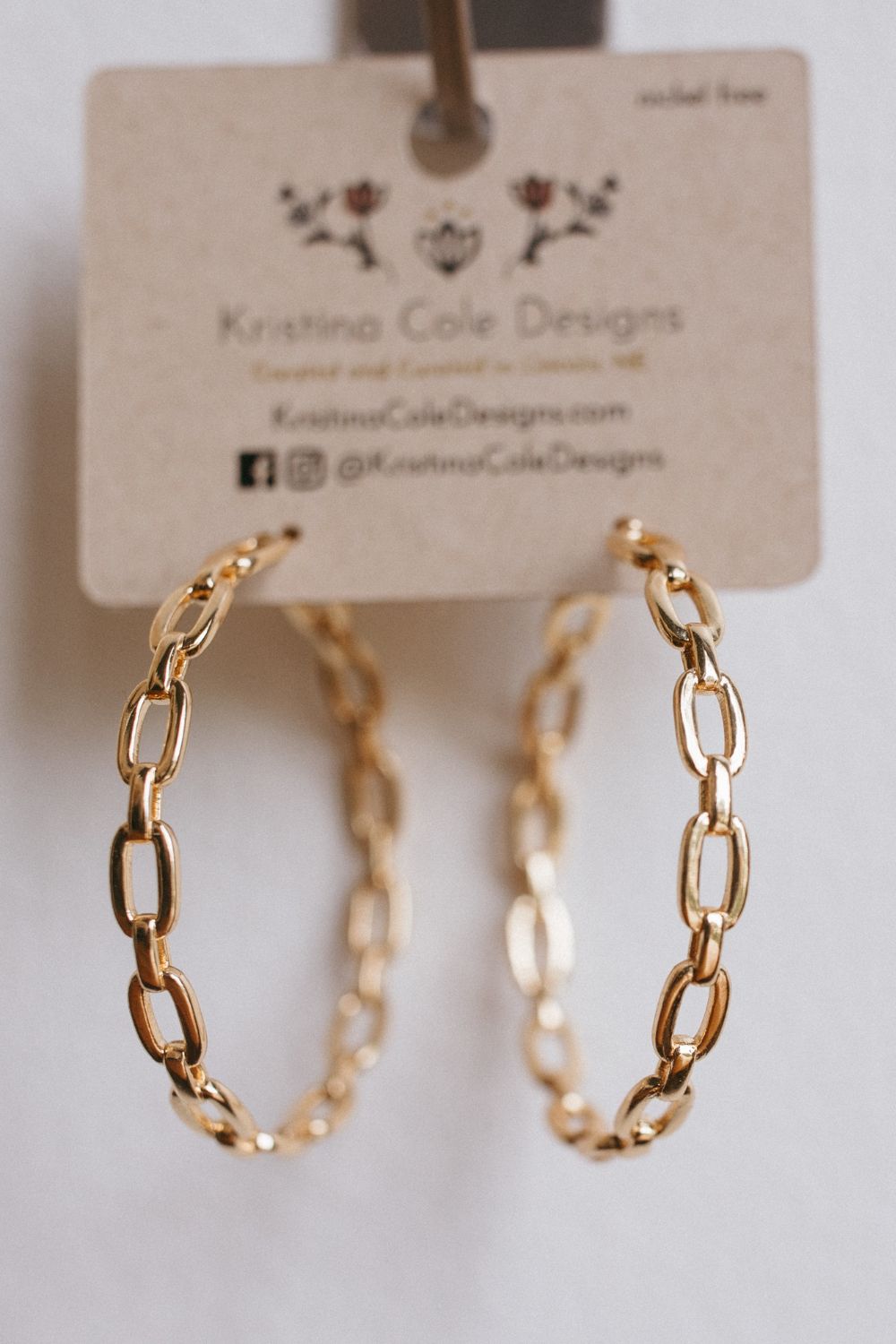 Gold Large Chain Hoops