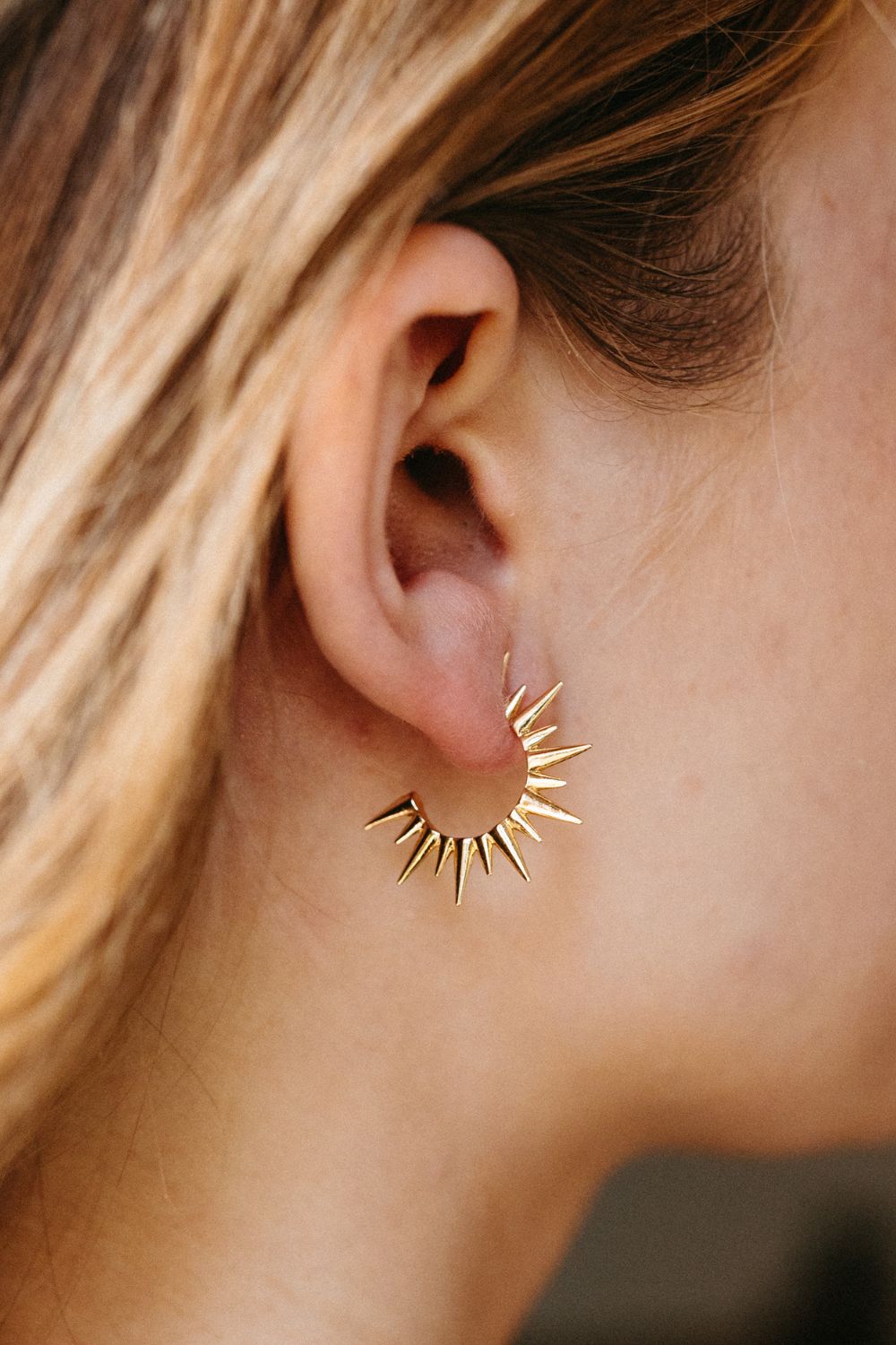 Gold Spike Hoops