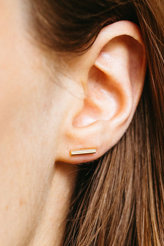 Gold Bar Studs