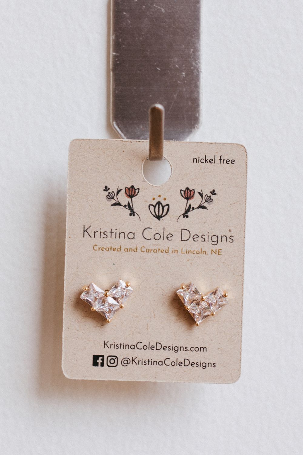 Gold/Diamond Heart Studs