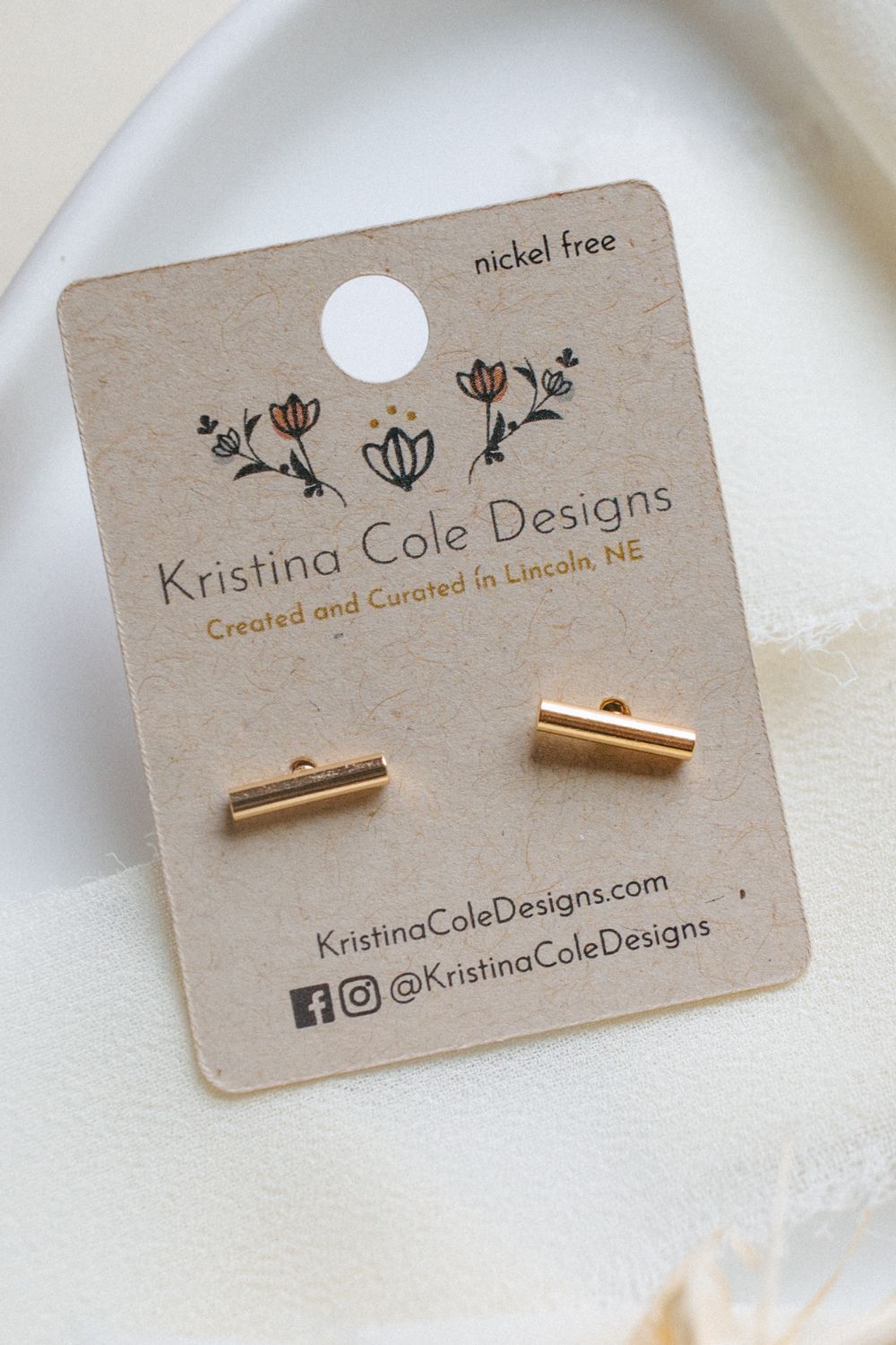 Gold Bar Studs