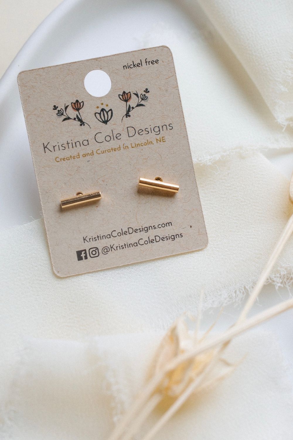 Gold Bar Studs