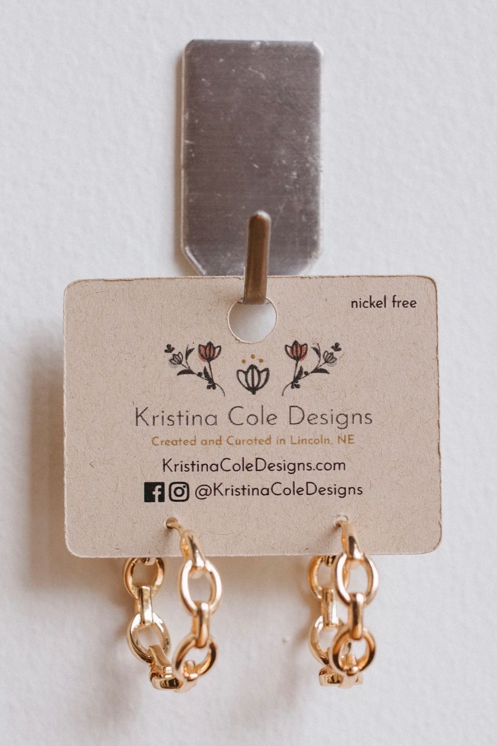 Gold Chain Huggie Hoops