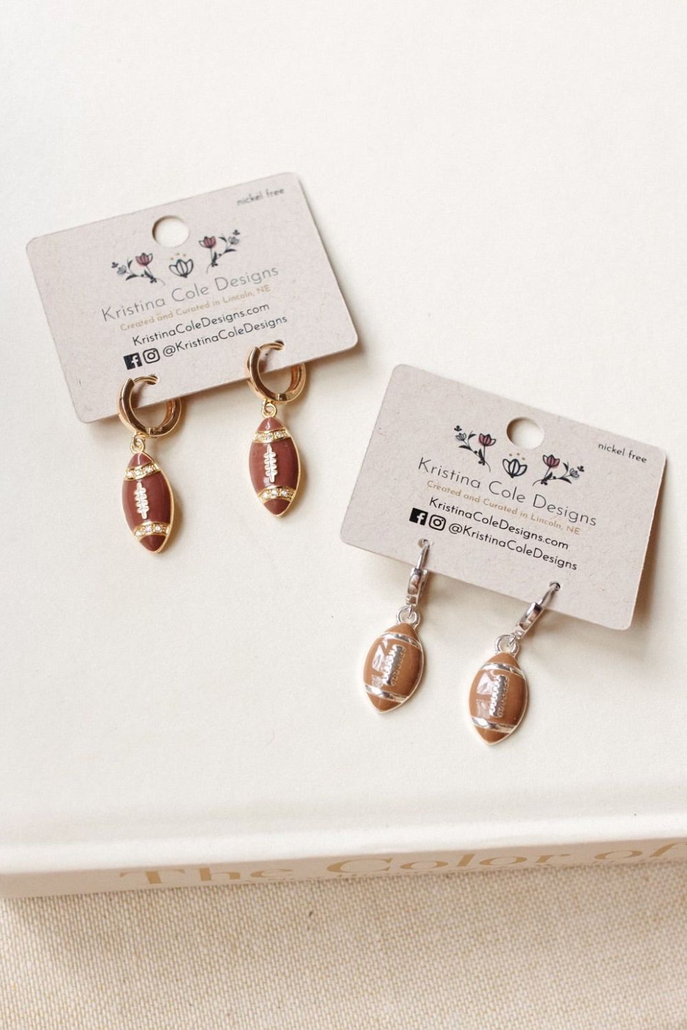 Gold Football Dangles