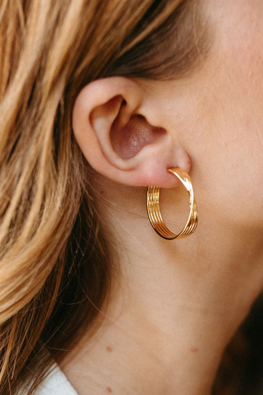 Gold Twist Hoops