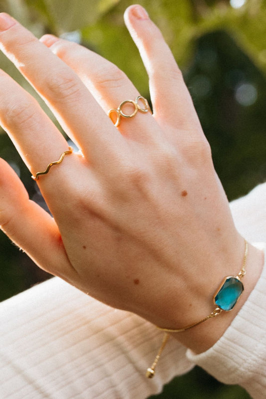 Gold/Blue Stone Bracelet