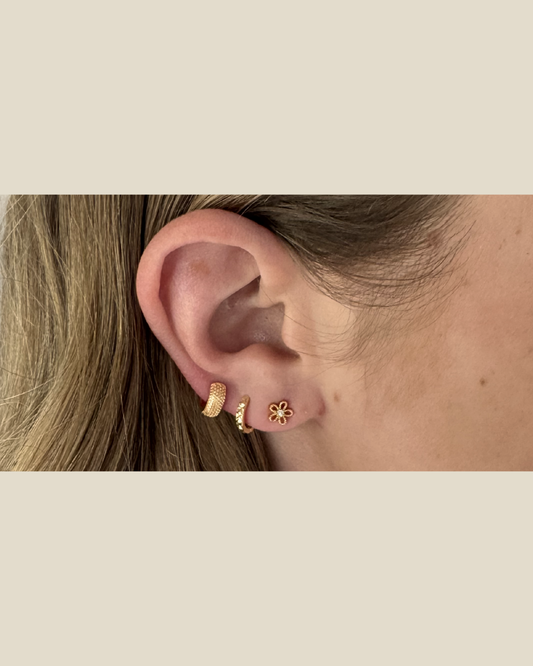 Gold Beaded Bloom Studs