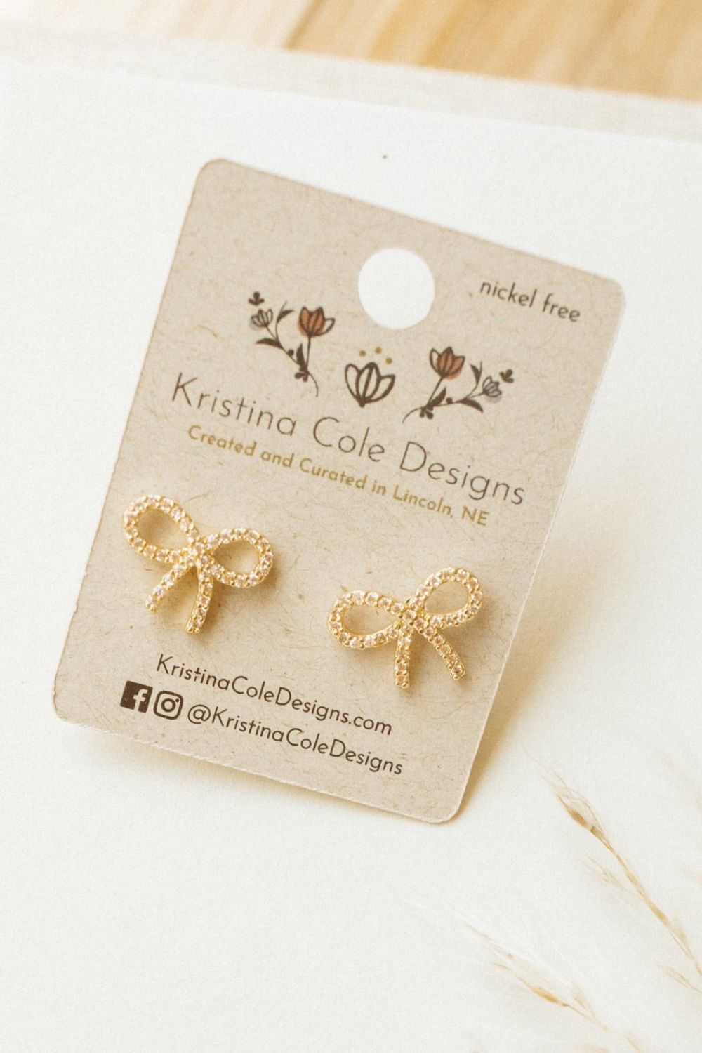 Gold Bow Studs