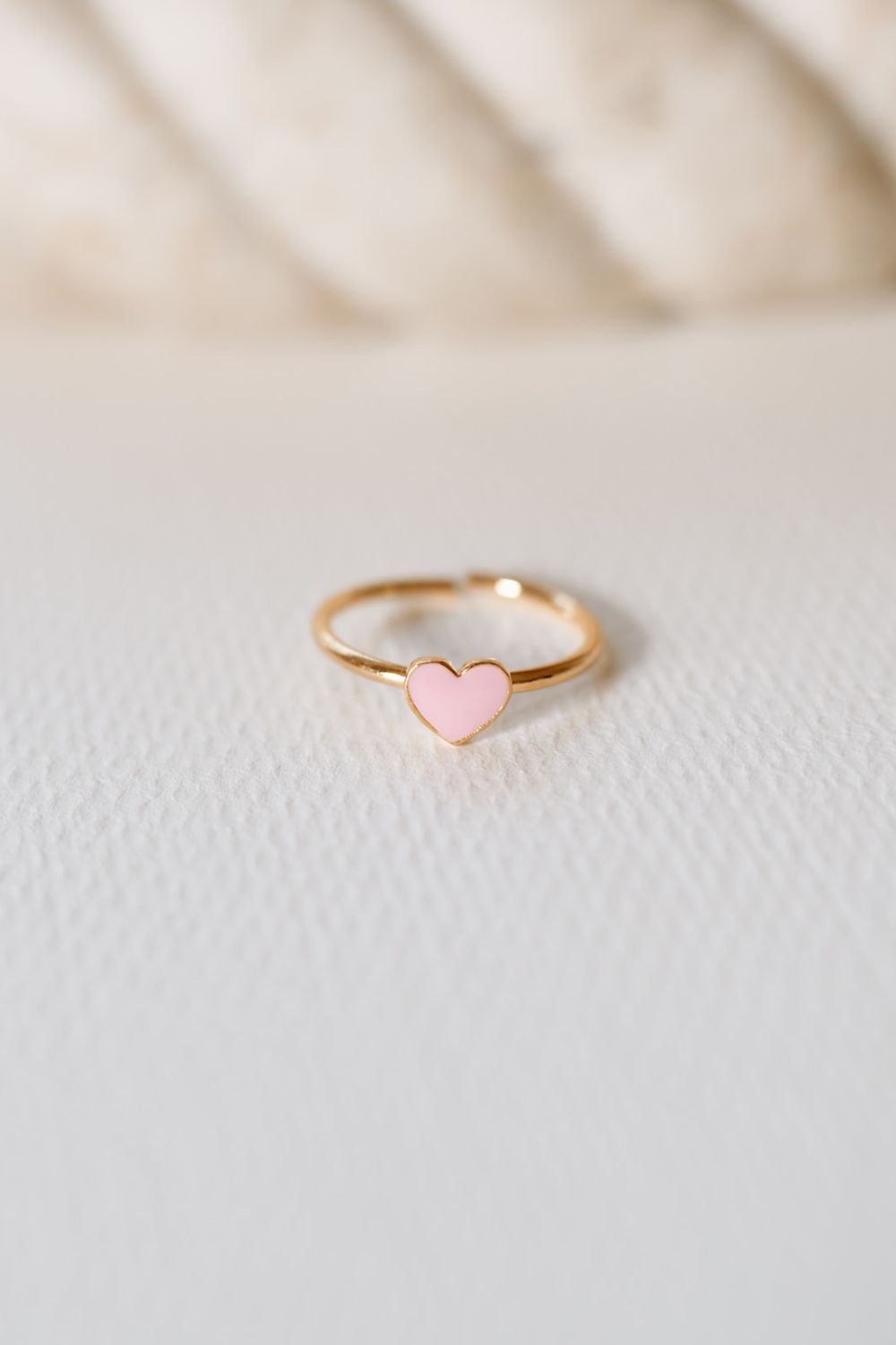 Pink Enamel Heart Ring