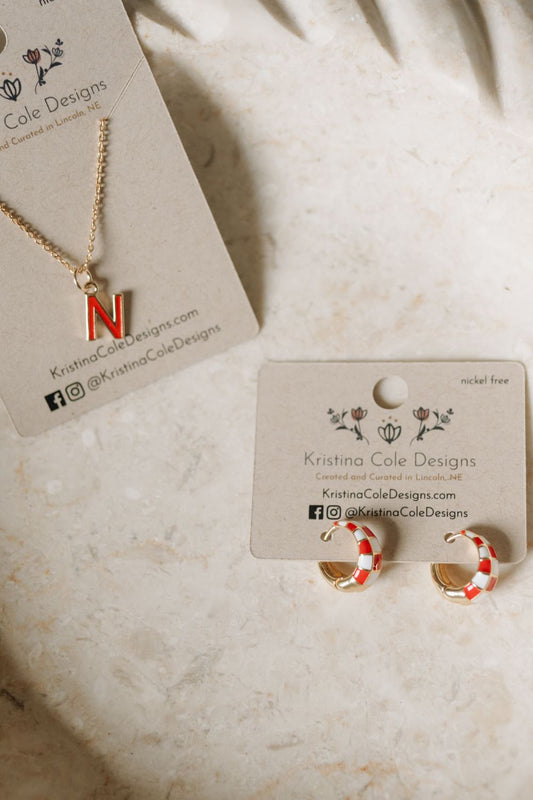 Nebraska Huskers Volleyball Charm Necklace - Gold