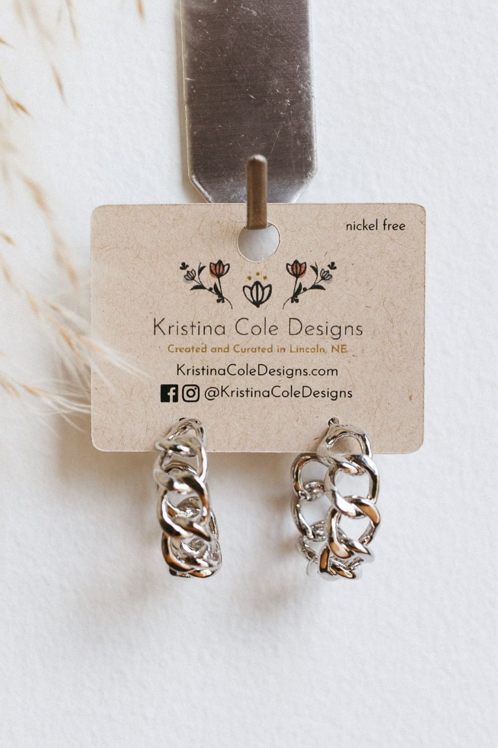 Silver Chunky Chain Hoops