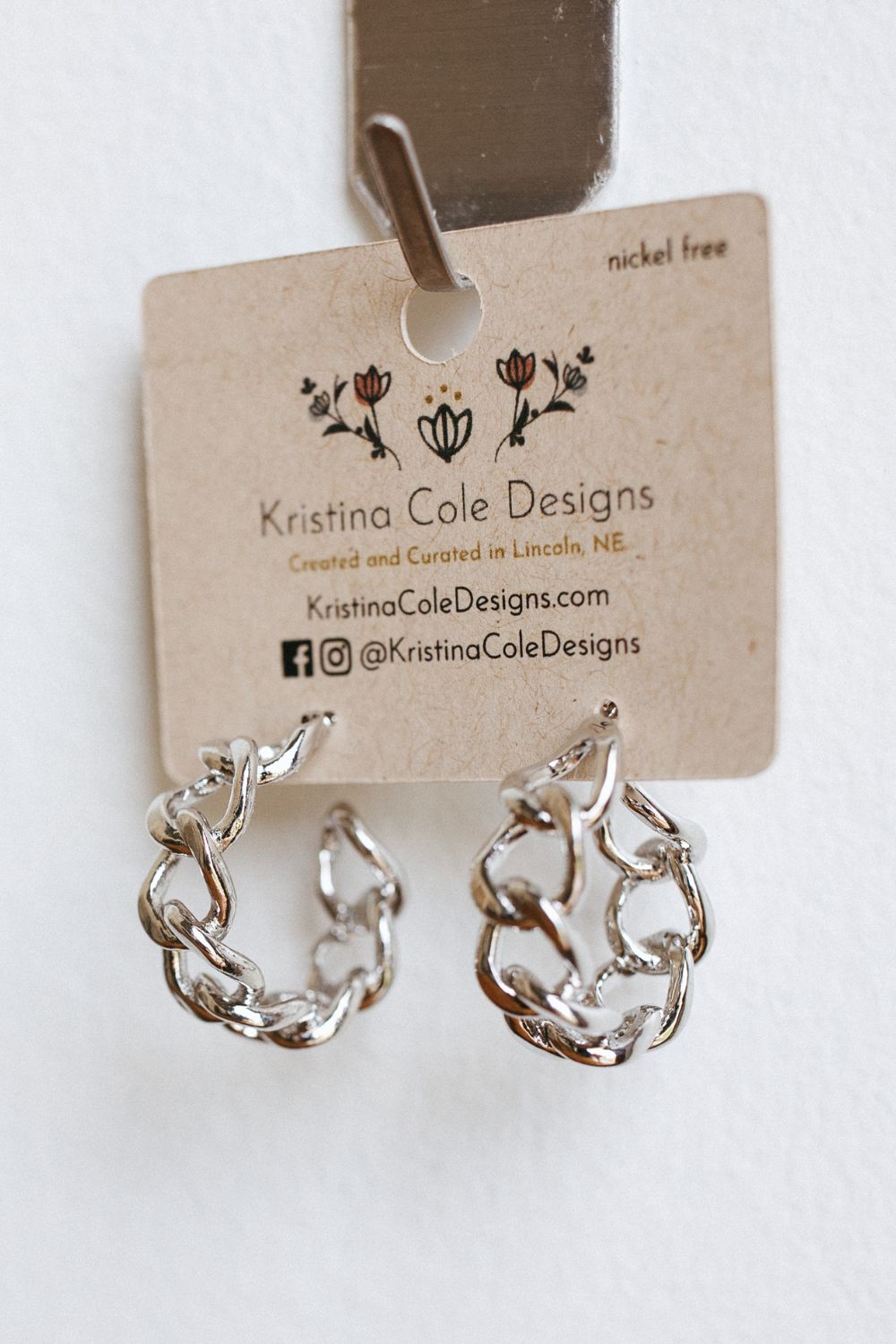 Silver Chunky Chain Hoops