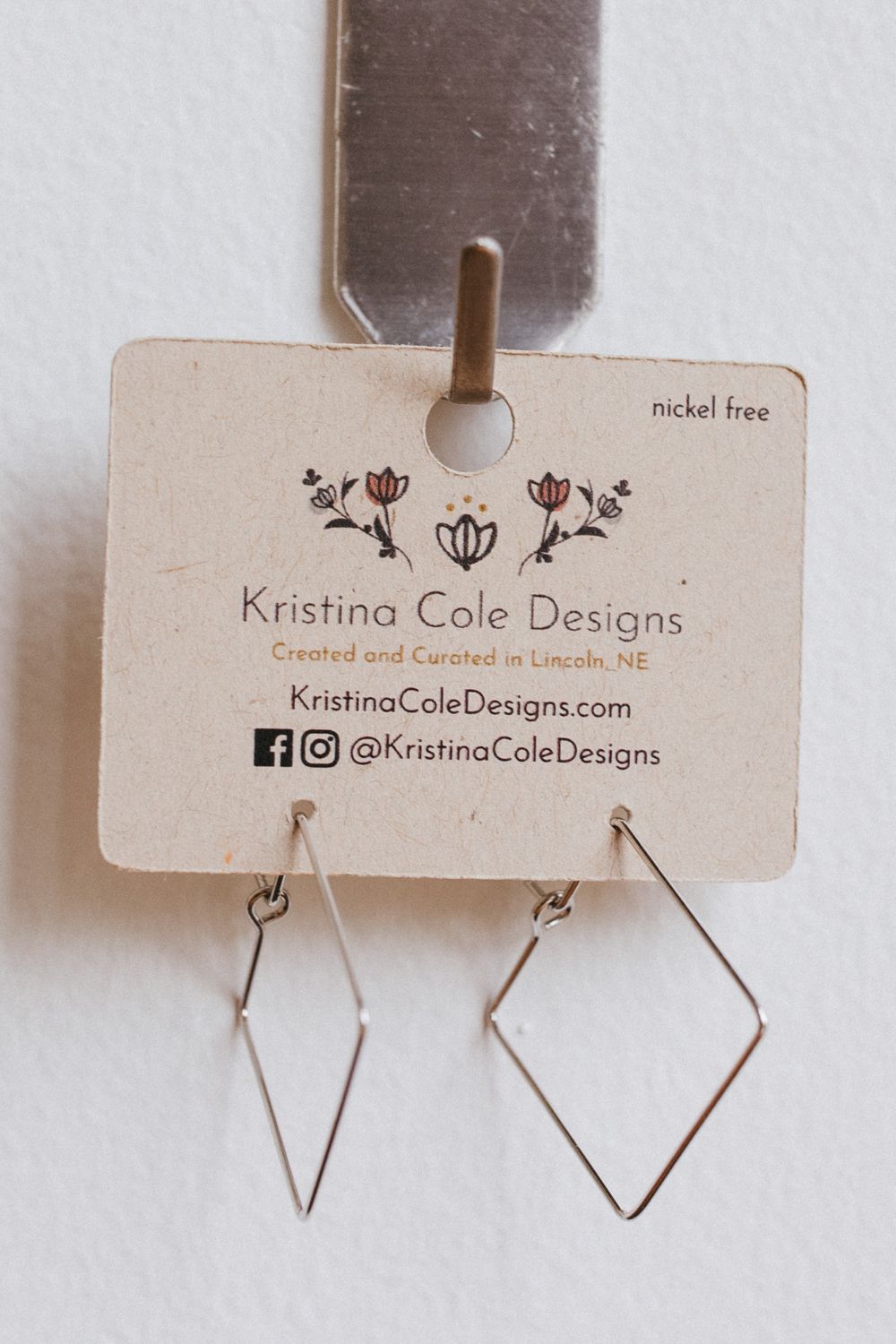Silver Diagonal Hoops