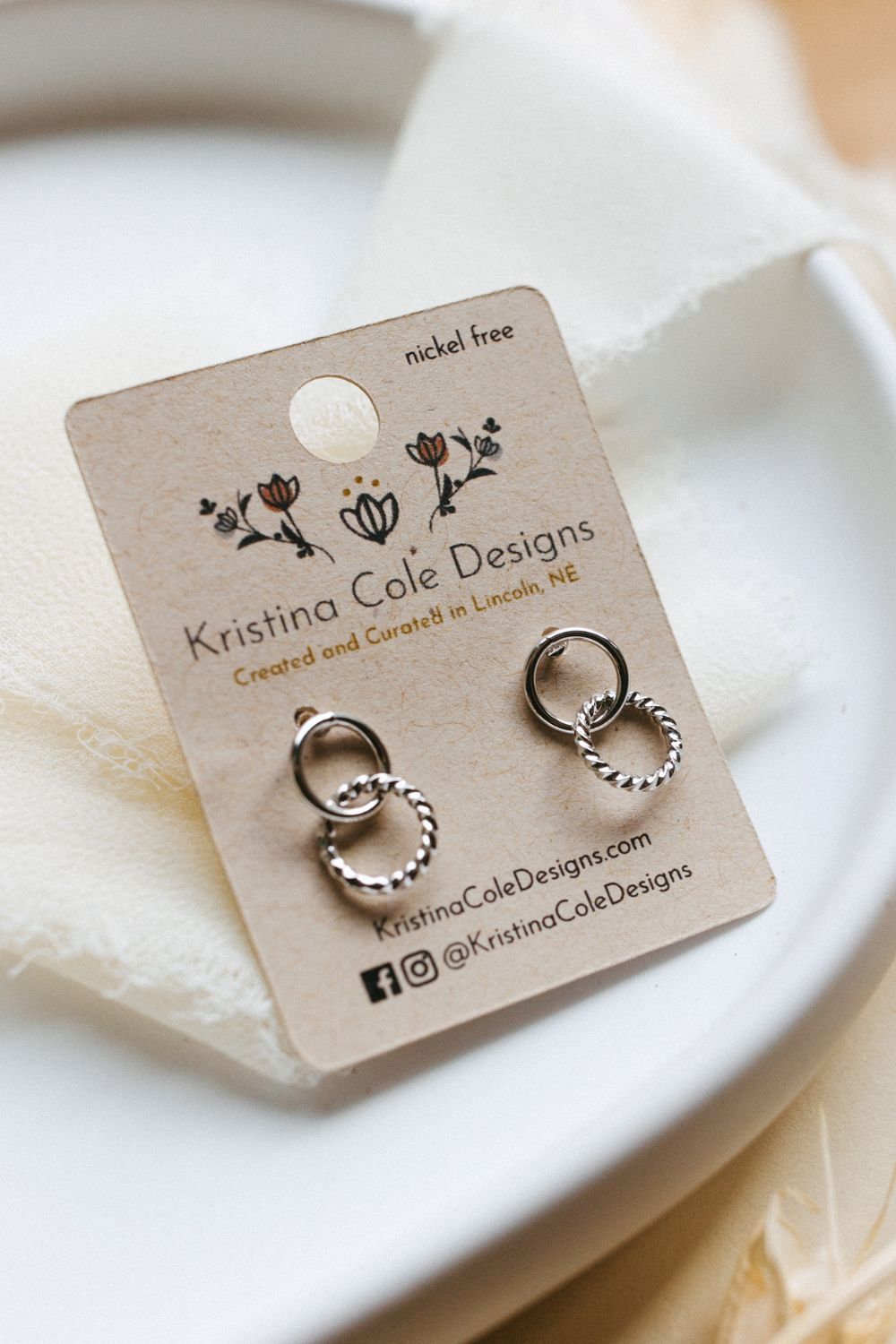 Silver Double Circle Dangles