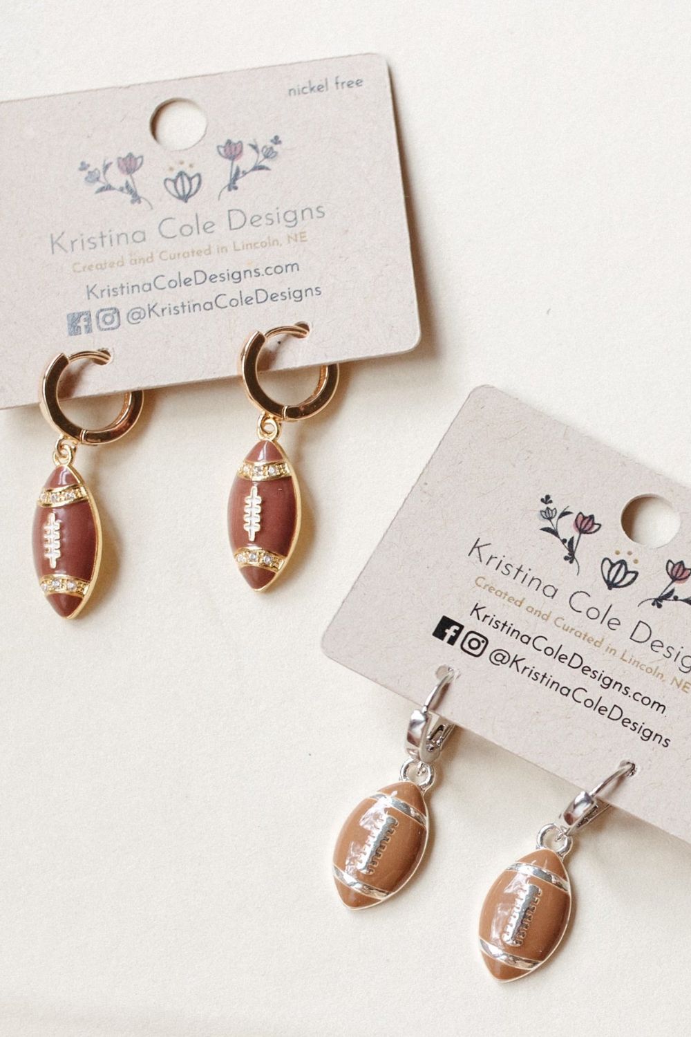 Silver Football Dangles