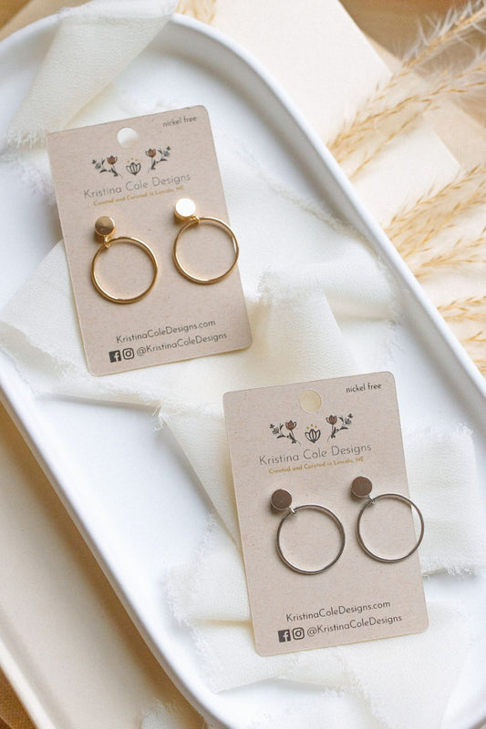 Silver Hoop Dangle Earrings