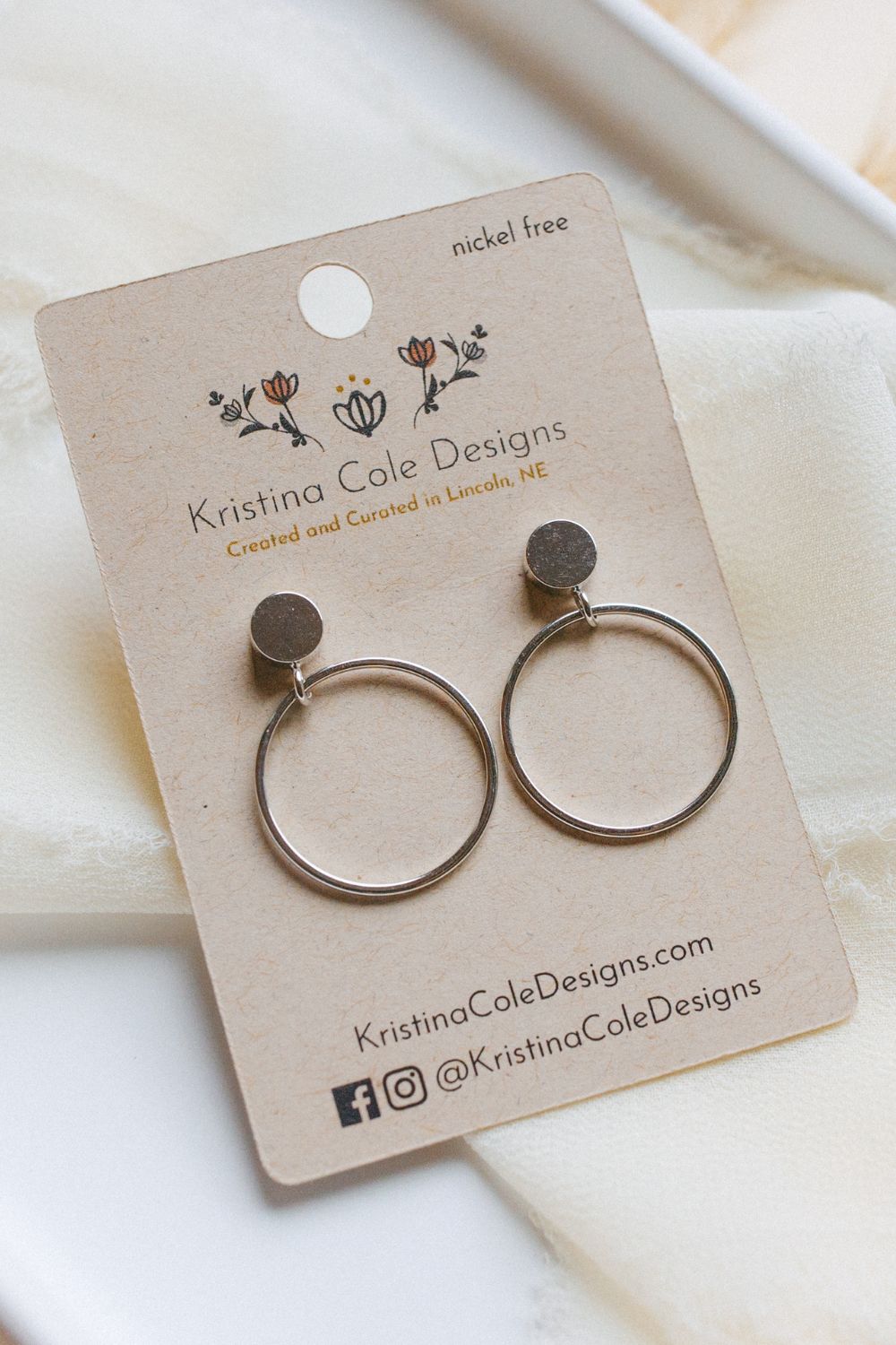 Silver Hoop Dangle Earrings