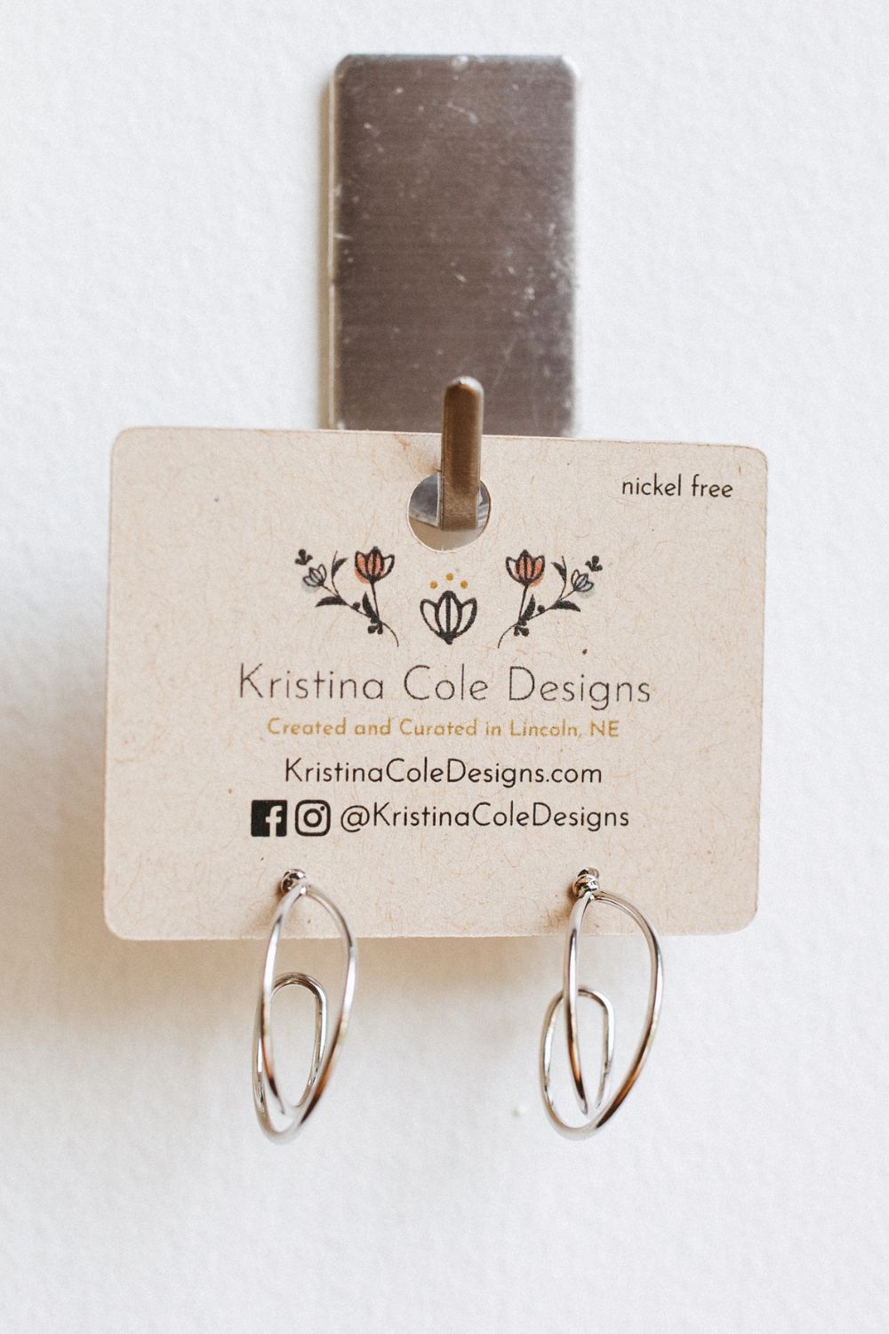 Silver Twisted Line Hoops