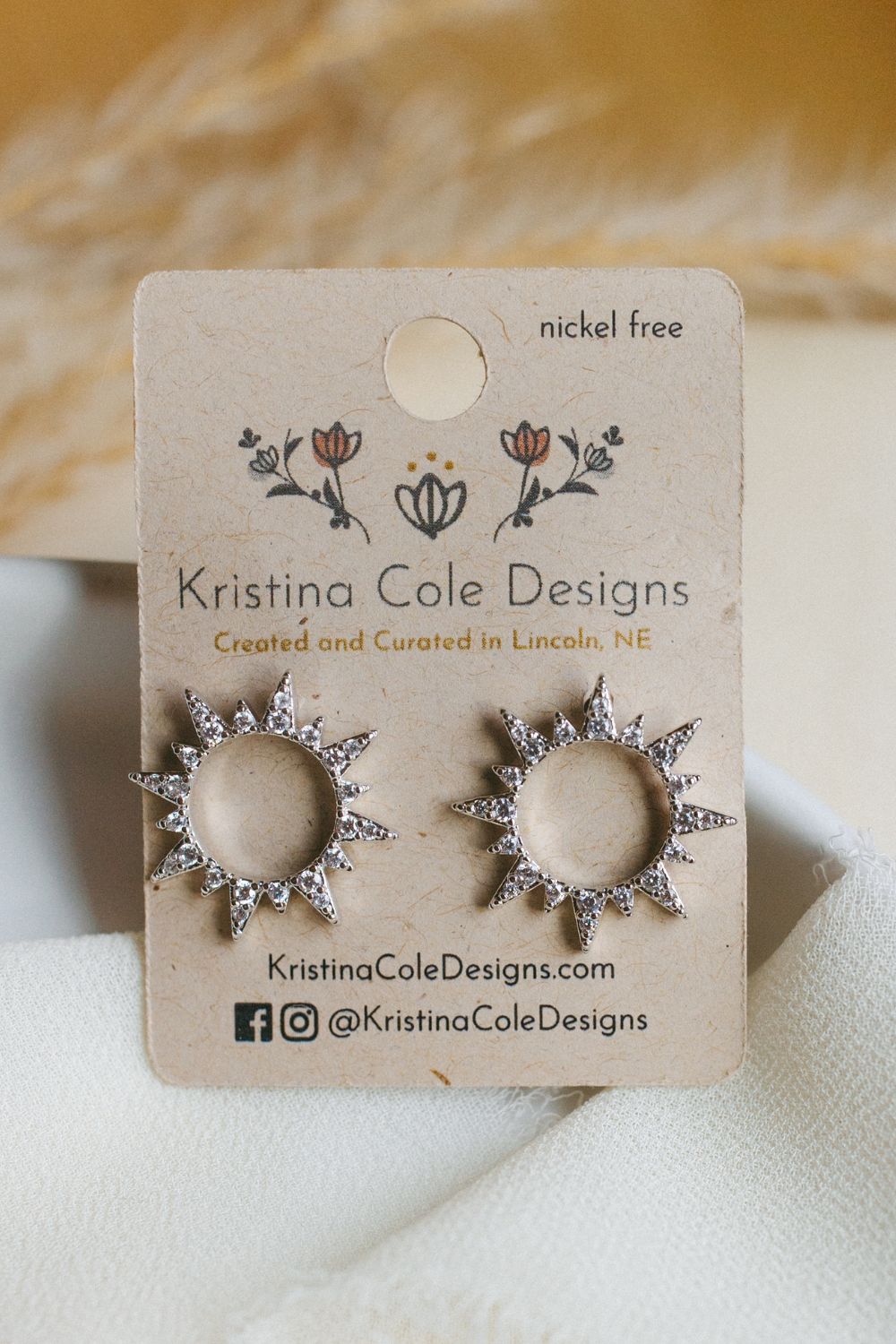 Silver/Diamond Sun Studs