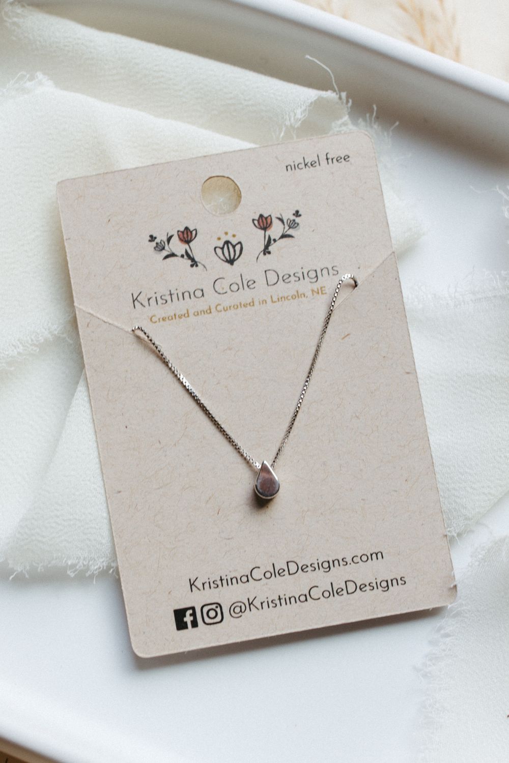 Silver Tear Drop Necklace