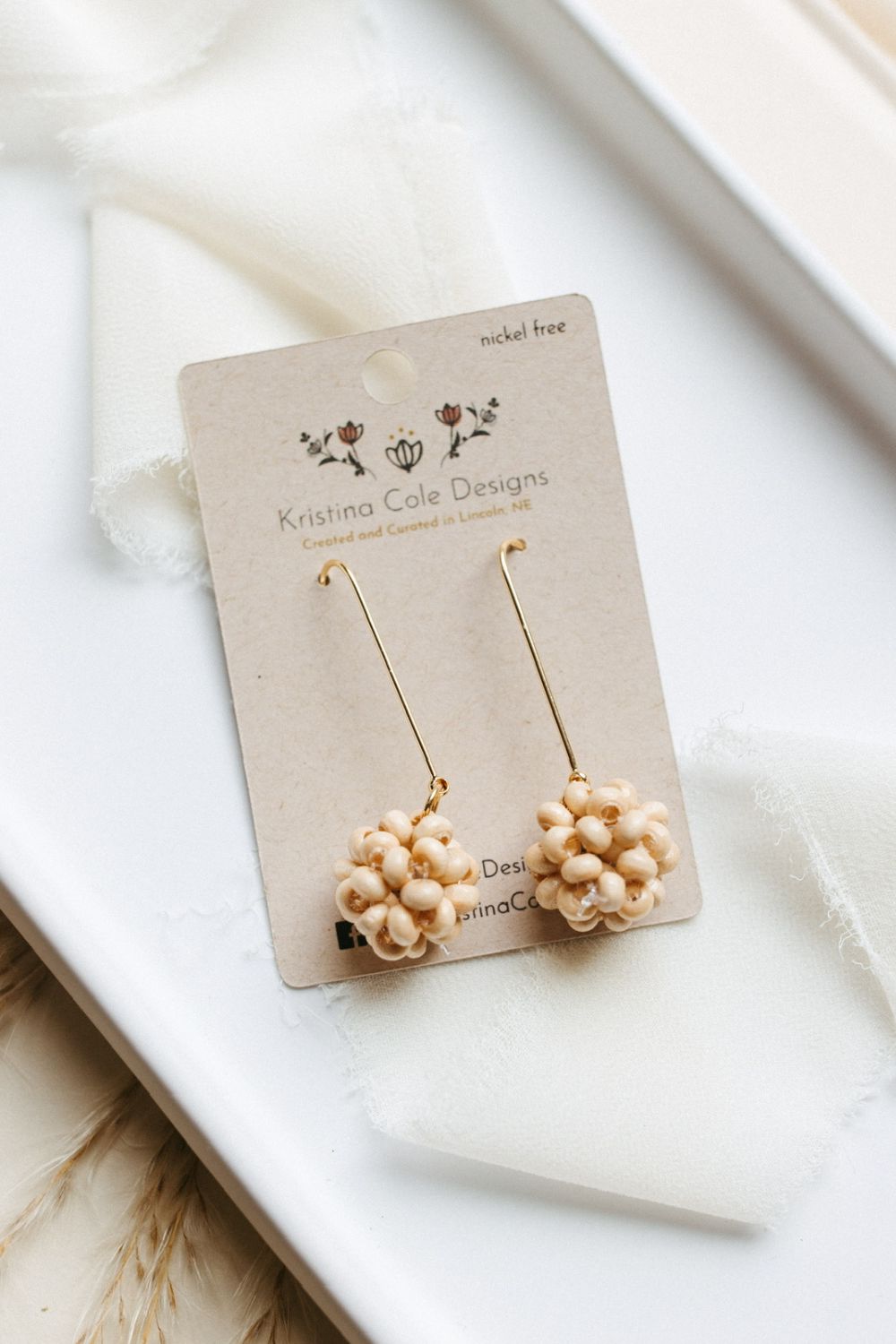 Gold Wicker Ball Dangles