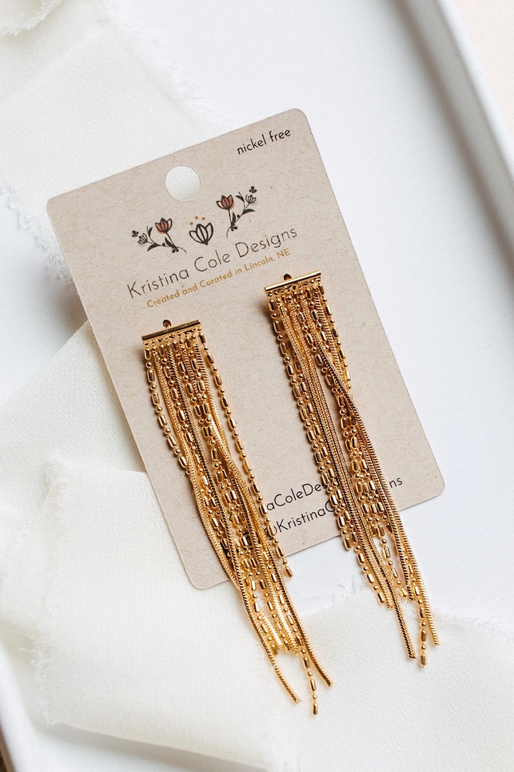 Gold Chain Textured Dangles