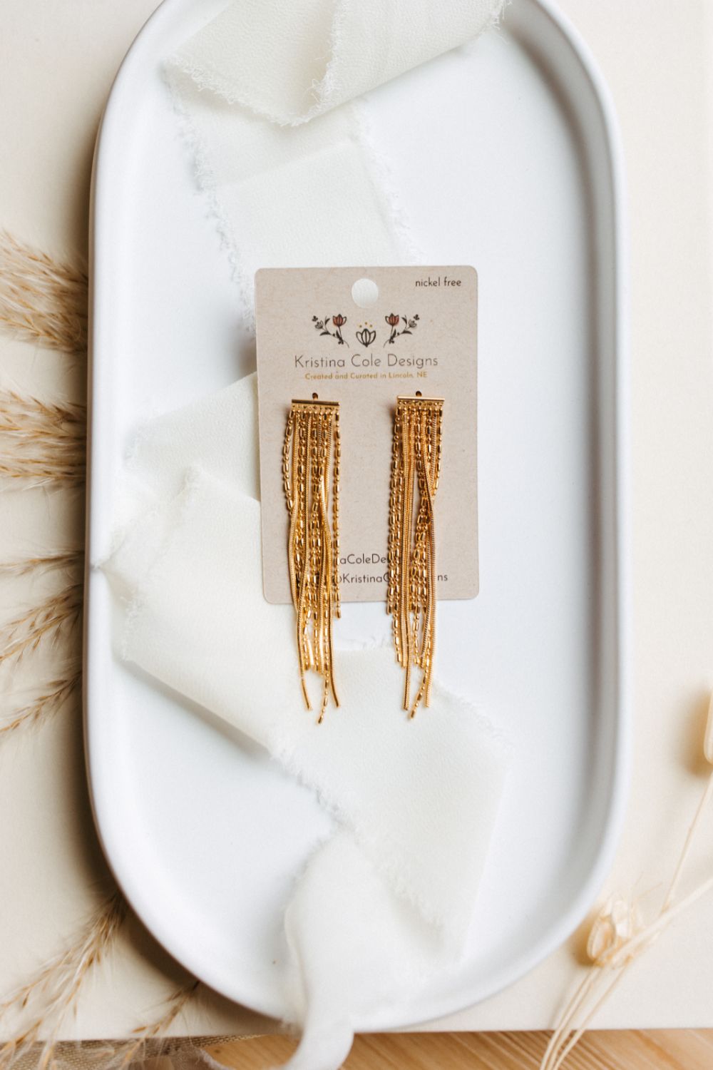 Gold Chain Textured Dangles