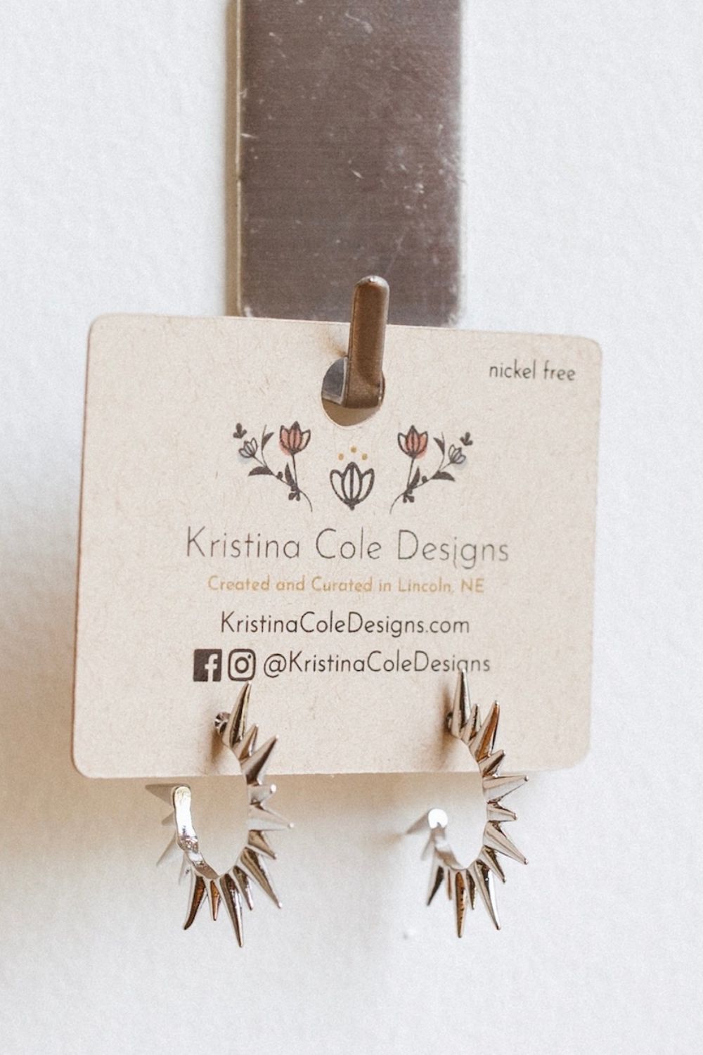 Silver Spike Hoops