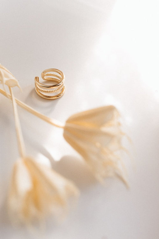 Gold Stacked Rope Ear Cuff
