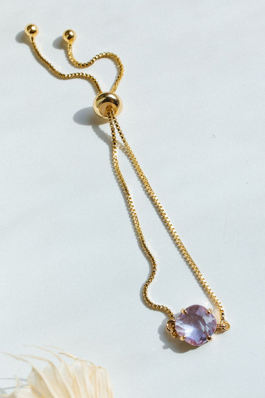 Gold/Purple Stone Bracelet