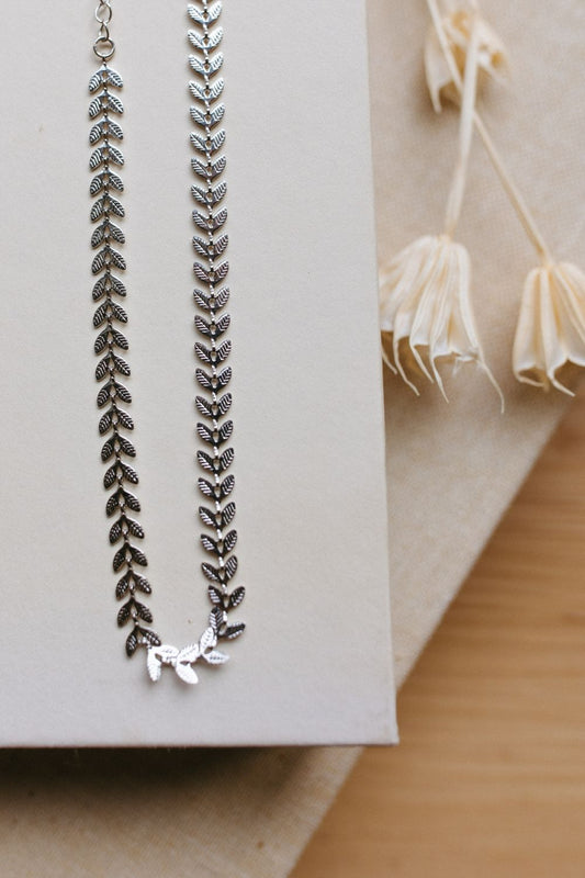 Silver Laurel Leaf Necklace