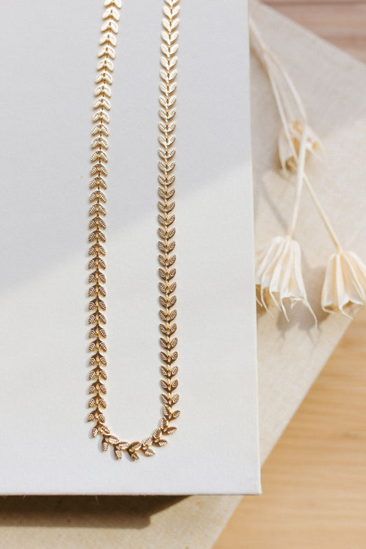 Gold Laurel Leaf Necklace