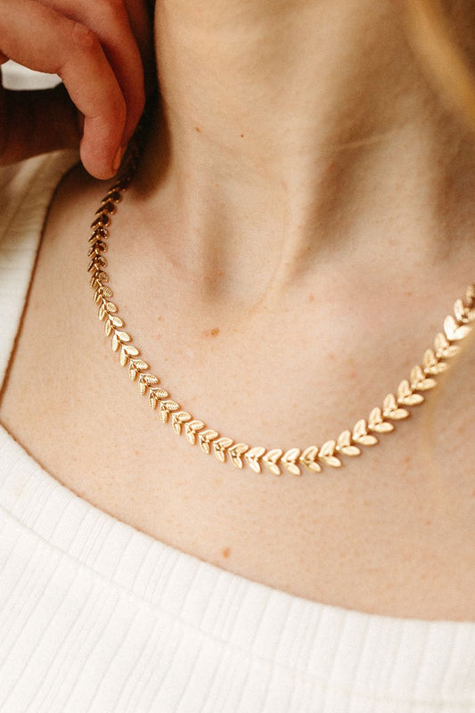 Gold Laurel Leaf Necklace