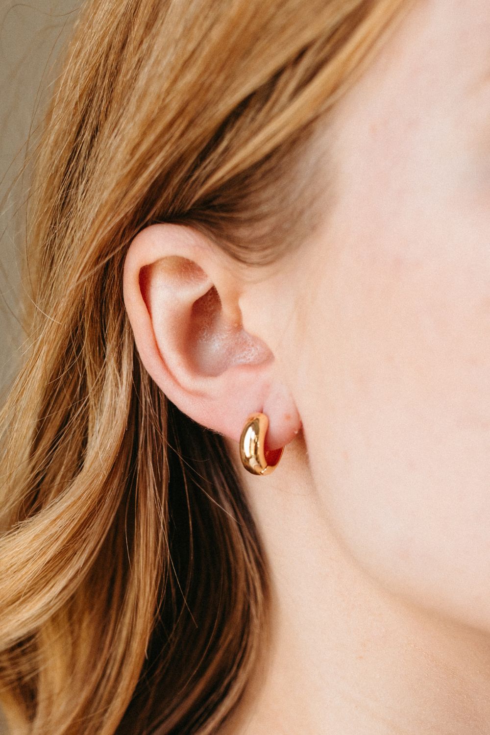 Gold Chunky Huggie Hoops