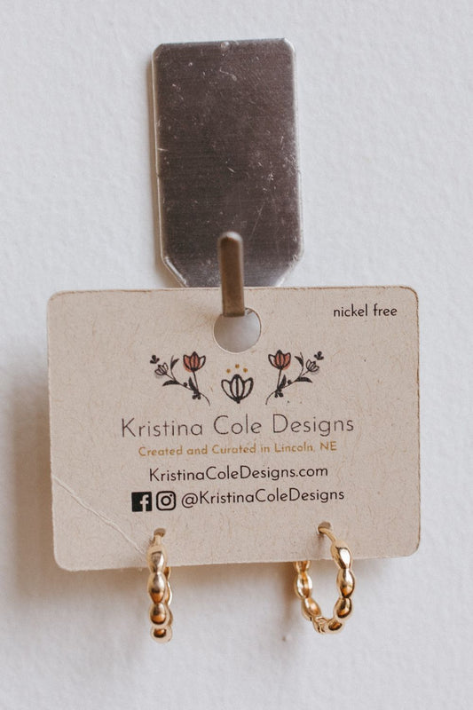 Gold Dotted Huggie Hoops