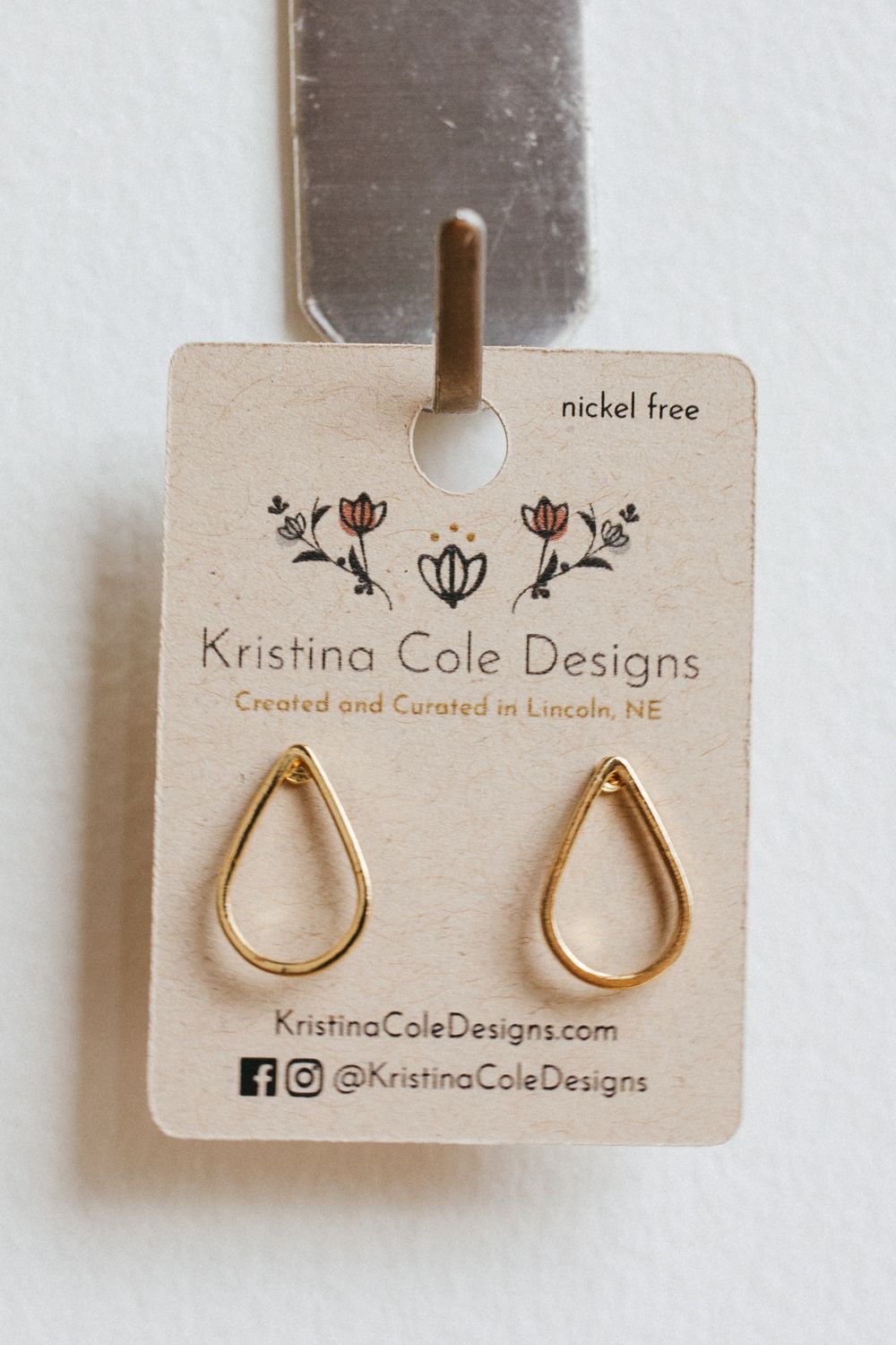 Gold Tear Drop Studs