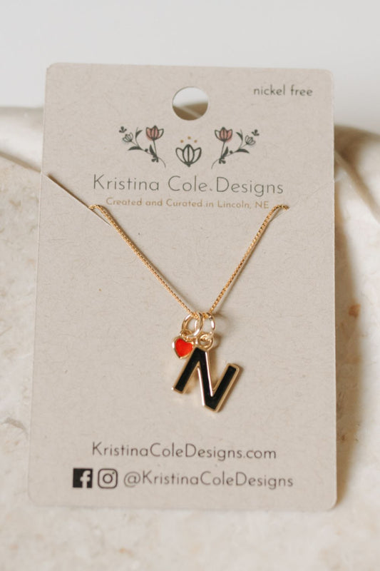 Nebraska Huskers Heart Charm Necklace - Gold