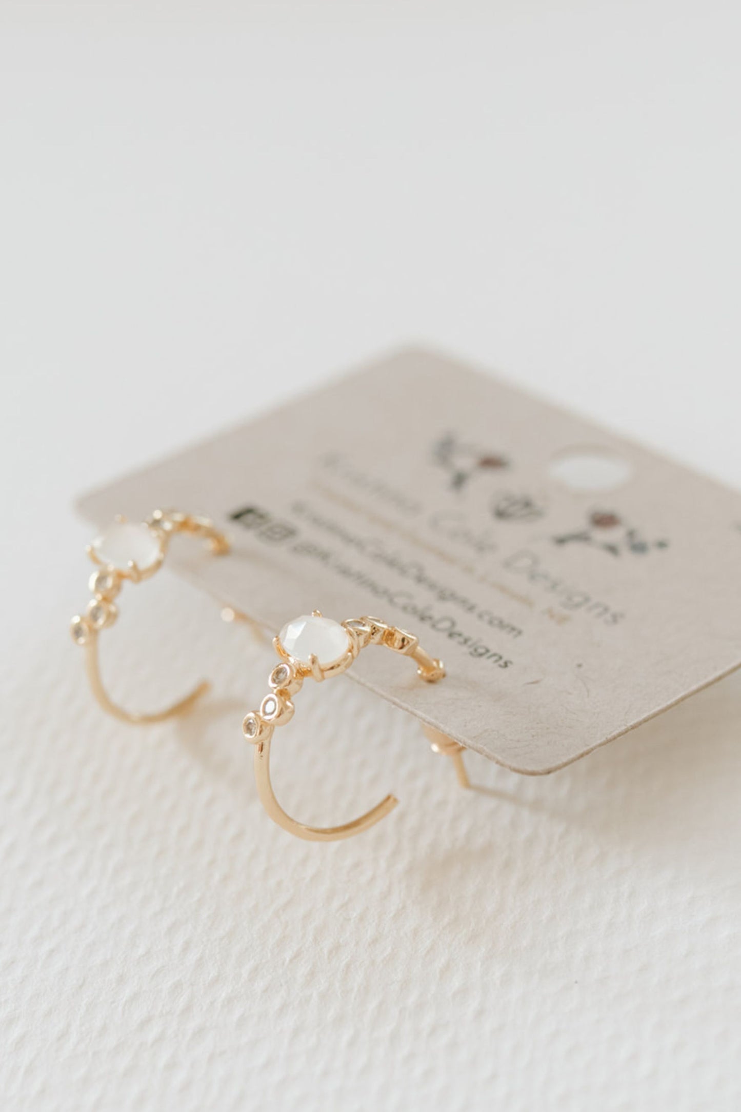 Bejeweled Stone Hoop Earrings