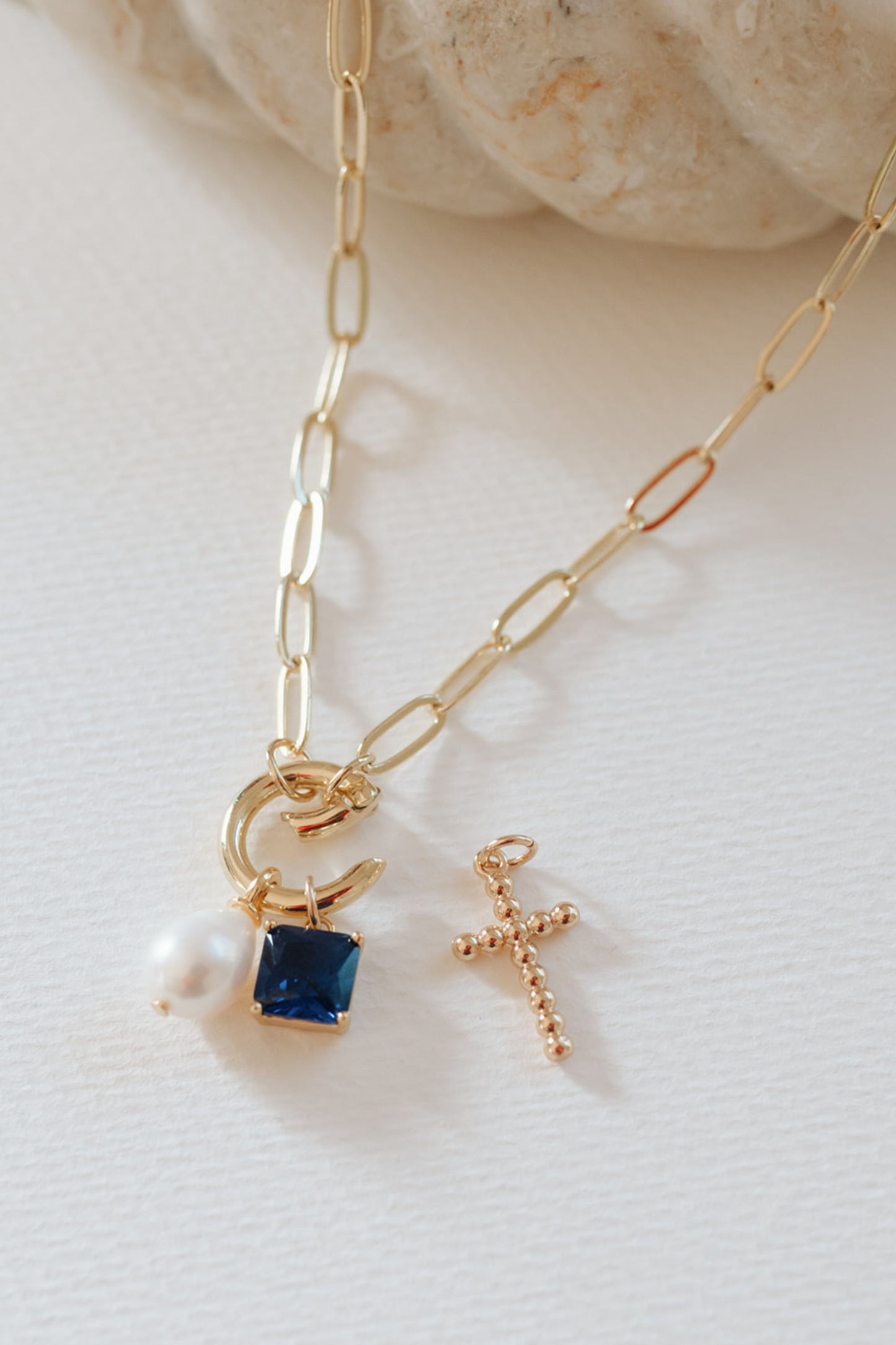 Gold-Filled Paperclip Chain Charm Necklace