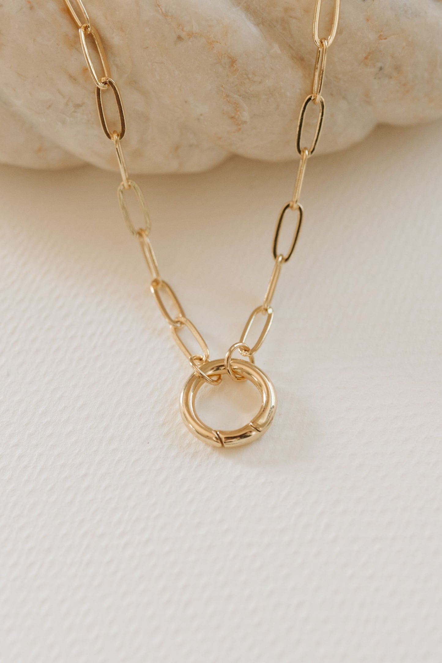 Gold-Filled Paperclip Chain Charm Necklace